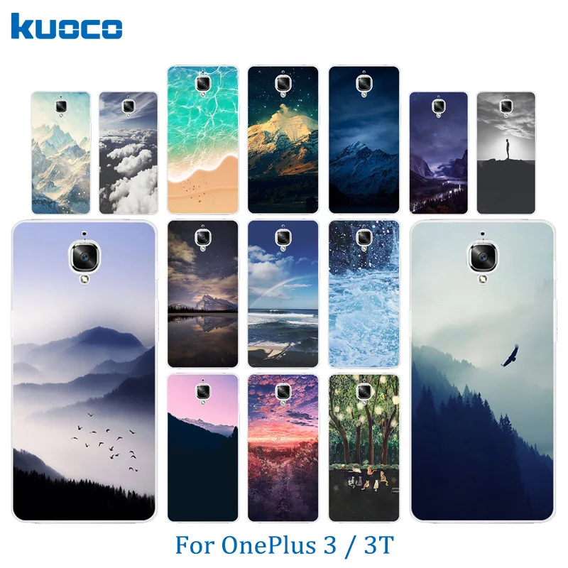 Phone Case for OnePlus 3 / 3T Luxury Flexible Matte Coque A3000 Landscape Pattern Full Protective Back Cover One Plus Capa |