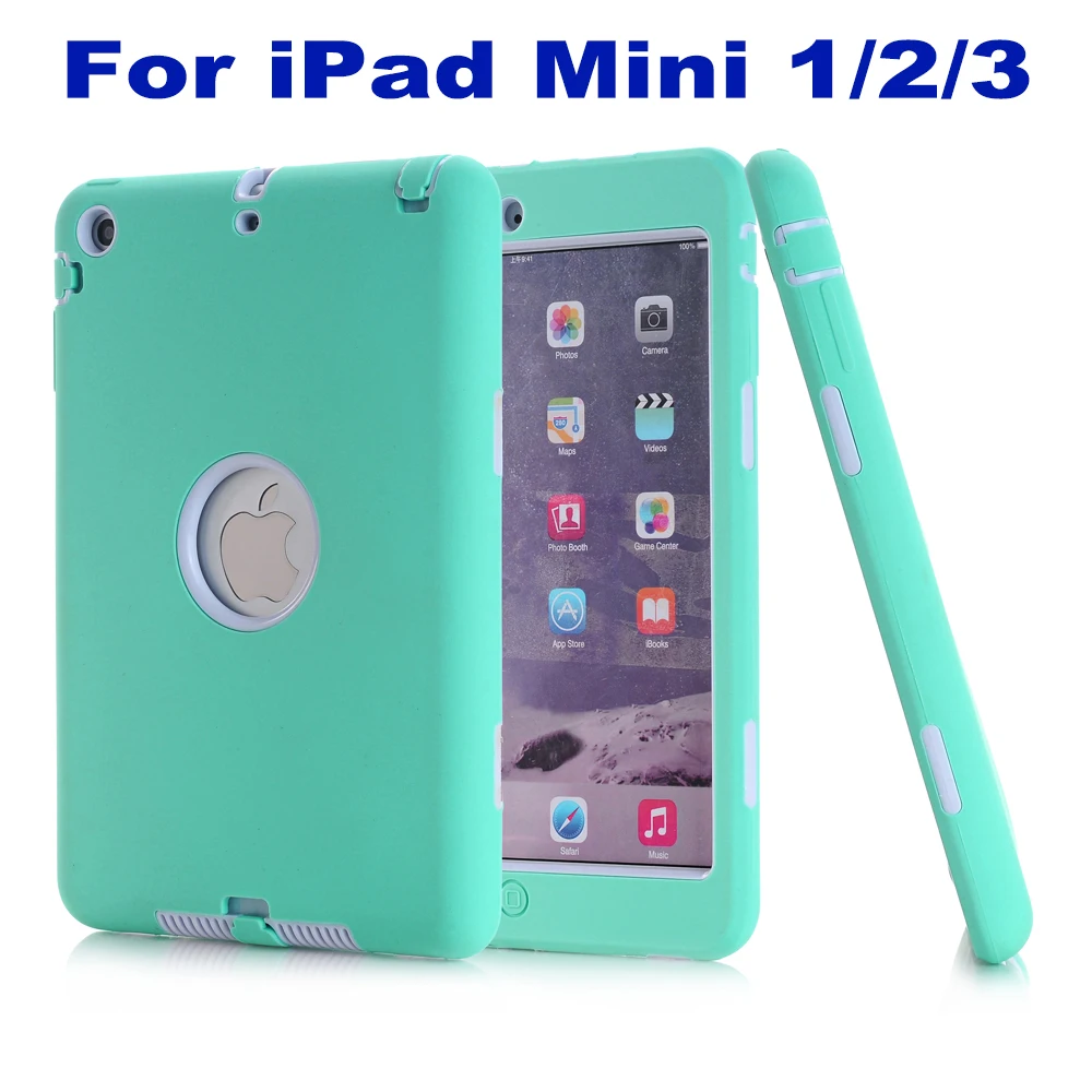 Чехлы с полной защитой для iPad Mini 1/2/3 ударопрочный противоударный 3 слоя мягкий