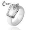 New Ring Jewelry CZ Stone Stainless Steel Belt Crown RING Black White Big Size 10 11 12 Ceramic Big Ring For Men Women Jewelry 2