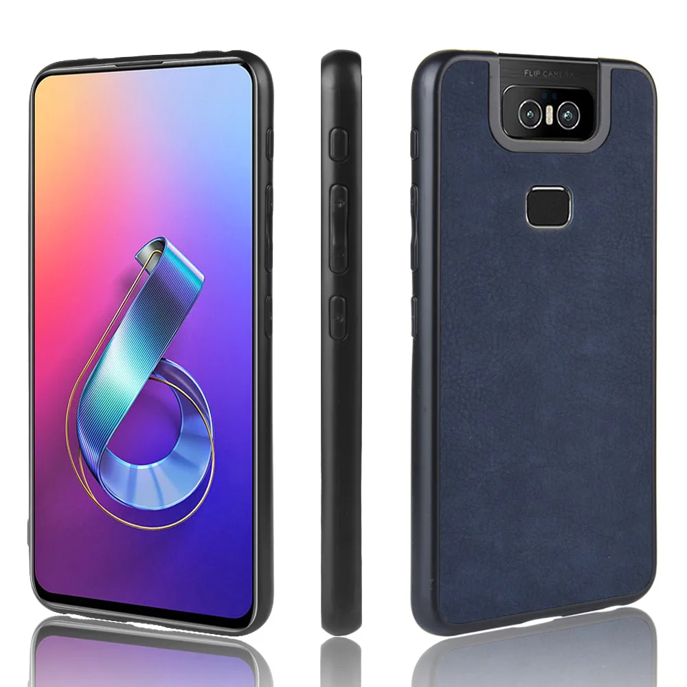 

For Asus Zenfone 6 ZS630KL 2019 Case Silicone Soft Edge TPU Sheep PU Leather Hard Phone Cover For Asus Zenfone 6z ZS630KL Case