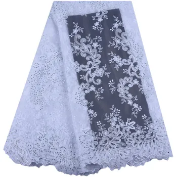 

Black+White African Milk Silk Lace Fabrics Latest French Mesh Lace Fabrics Beads Nigerian Milk Silk Lace Fabrics For DressA1534