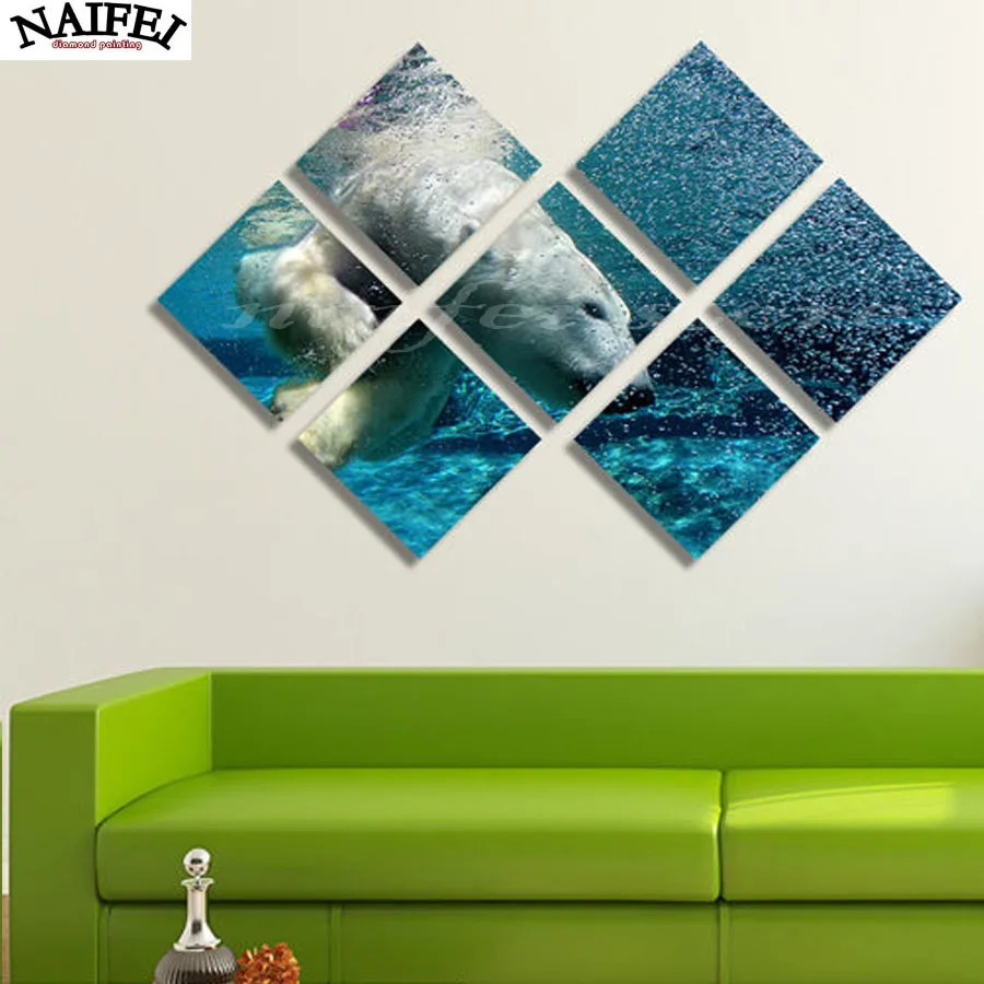 

7 pcs,diamond Painting Bear Diving diy painting,animal,Cross Stitch,Multi-picture,diy Diamond Embroidery mosaic home decoration