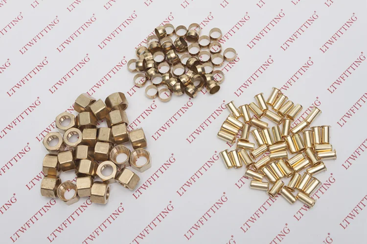 LTWFITTING Value Pack 3/" OD латунная компрессионная вставка, рукав, металлический ободок, гайка