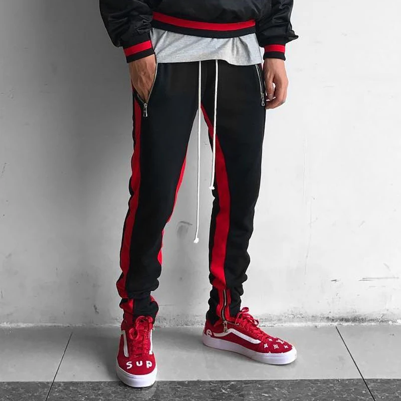 2019 New Men Casual pants Sweatpants Polyester blend running pants Mens striped Leisure Foot Trousers Multi color plus size XXXL