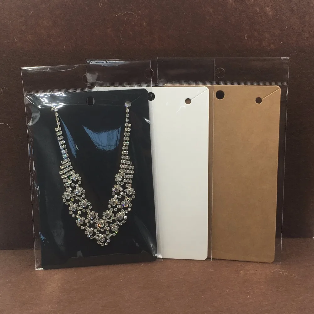 100pcs 15*10cm Kraft Paper Jewelry Necklace Cards for Big Necklace  Packaging Displays Card and Blank Pendant Paper Cards