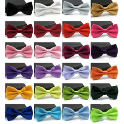 2018 Для мужчин среднего цветные галстуки модные классические однотонная бабочка галстук Свадебная вечеринка в отеле бабочкой регулируемый