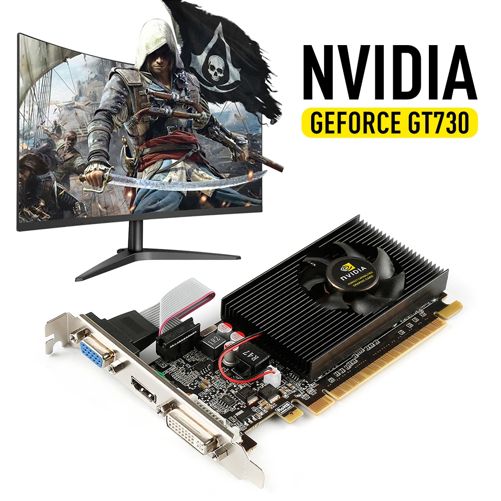 

NEW GT730 2GB Video Card GV-N730-2GI D3 128Bit GDDR3 Graphics Cards for nVIDIA Geforce GT 730 D3 HDMI