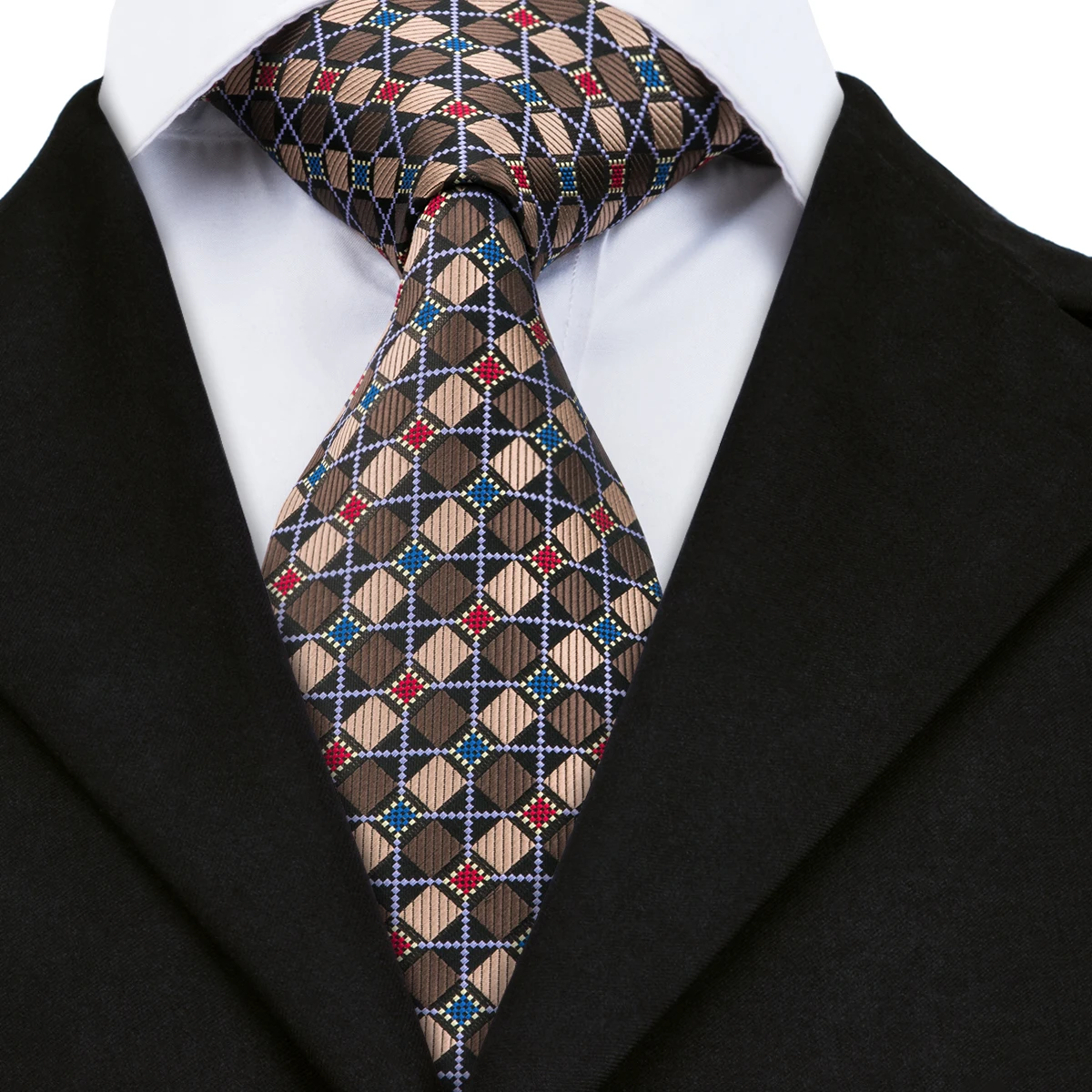 

Hi-Tie Brown Silk Mens Ties Hand Woven Necktie for Wedding Party Business Popular Paisley Ties for Men Gravatra A-1693