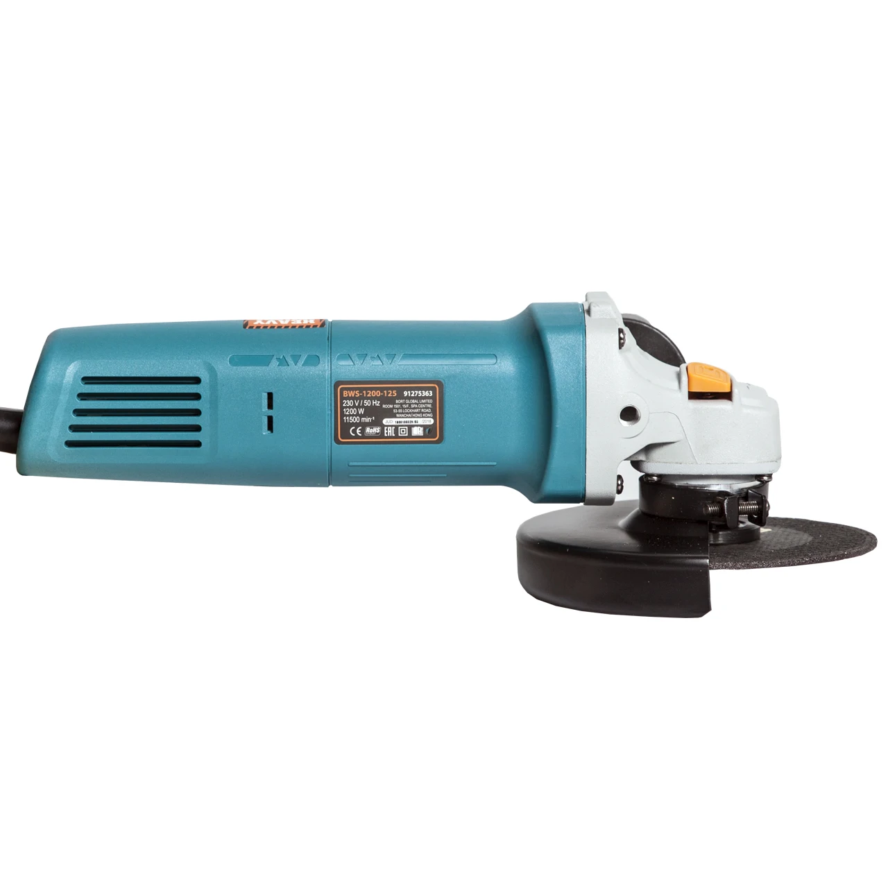 Машина шлифовальная угловая Bort BWS-1200-125 (Мощность 1200 Вт, диск 125 мм, сверх компактный корпус, бронированный якорь и обмотка, увеличенный эксплуатационный ресурс)