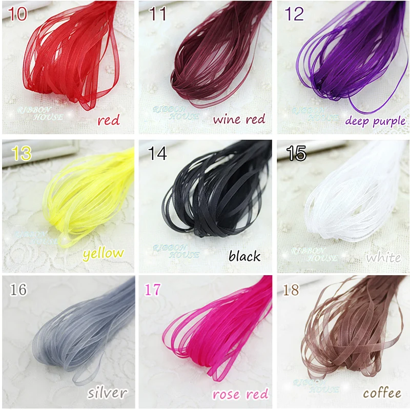 Organza Ribbon 3mm 40 meters/lot Gift Wedding Christmas Decoration Wrapping Lace