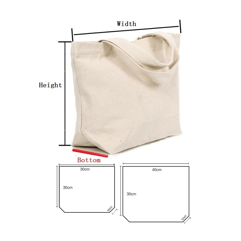 50pcs/lot 2 Size White/black Blank Pattern Canvas Shopping Bags Eco ...