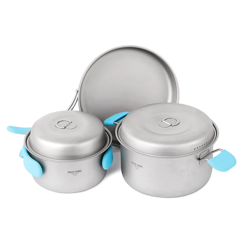 Rover camello Cookset acampar al aire libre senderismo mochila Picnic utensilios de cocina 3 piezas olla Pan Ta8501