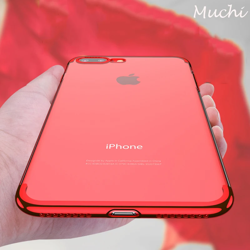 

MUCHI Phone Case For iPhone 7 8 Plus Luxury Laser Plating Soft Clear Back Cover For iPhone 7 8 Plus iPhone8 Plus Phone Cases