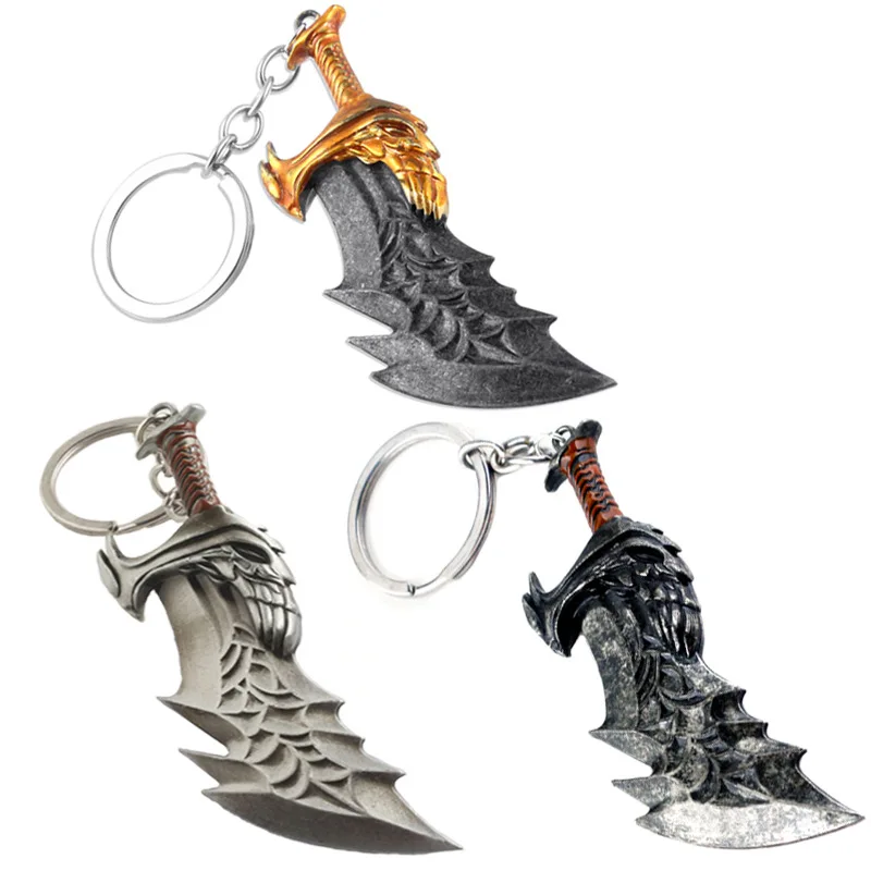 

2019 The New God of War Kratos Sword Blades of Chaos Leviathan Axe Shield Keychain Toy Dolls Weapon Keyring Kratos Pendant