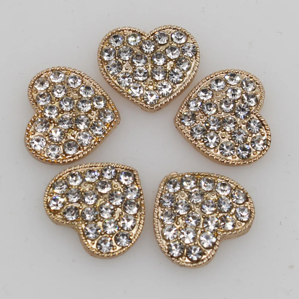 

New 10PC 18*18mm heart Rhinestone crystal button decorative DIY belts bags shoes crafts wedding hair flower center scrapbooking
