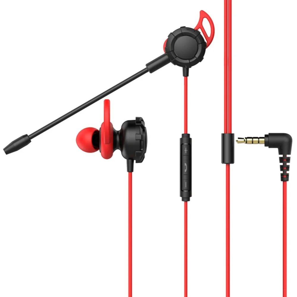 

3.5mm Port In-ear Earphone Phone Line Control Detachable Microphone Gaming Wired Headset Ear Tips 1032A