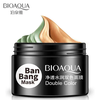 

BIOAQUA Brand Double Color Moisturizing Whitening Mask Mud Deep Cleaning Skin Pore Acne Blackhead Treatment Facial Care Cream