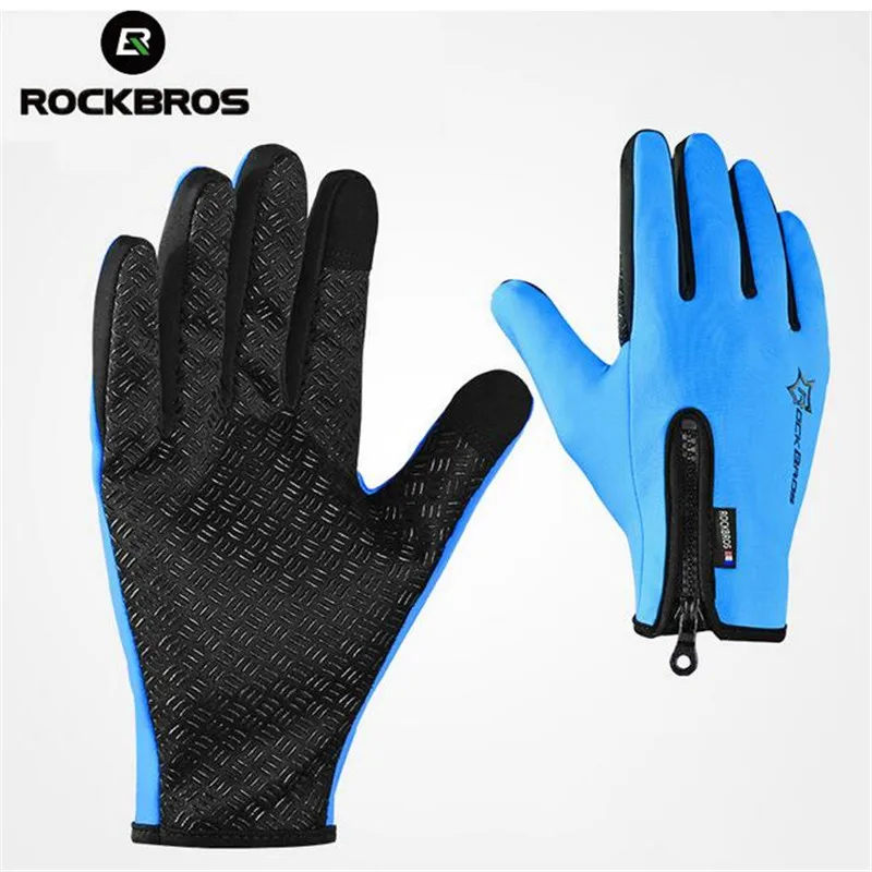 ROCKBROS Man Women Full Finger Phone font b Glove b font Winter font b Gloves b