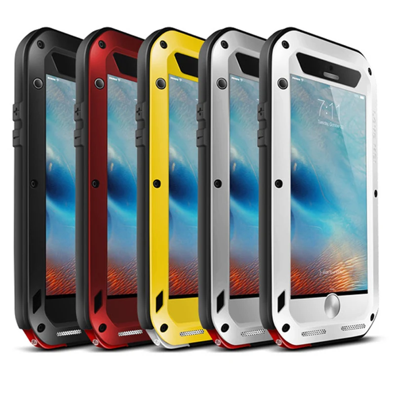

Love Mei Armor Cover Waterproof Case for i6 6S 6Plus Housing Water/Dirt/Shock/Rain Proof with Tempered film iphone7