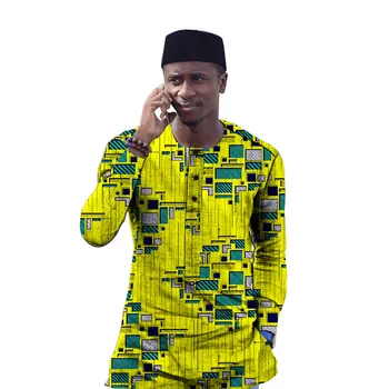 

Dashiki T-shirt 2020 African Men Traditional Print Dashiki Long Sleeve Tees T-shirt Clothing African Cotton Tops For Man