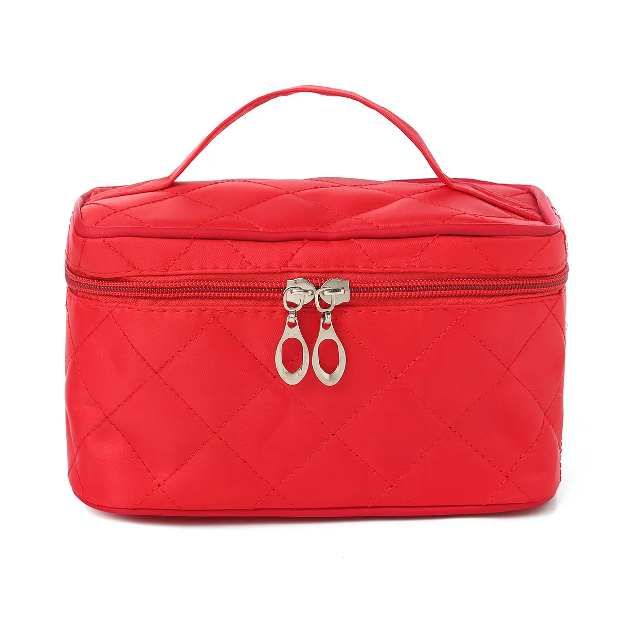 

New Zipper Cosmetic Storage Make up Bag Handle Train Case Purse-S