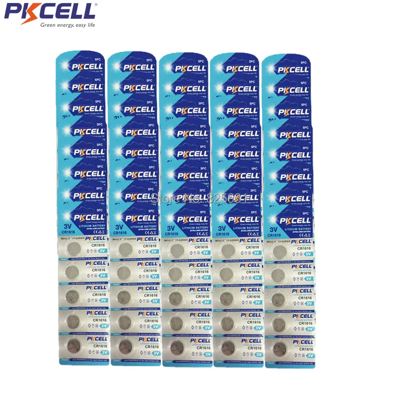 300 шт. PKCELL CR1616 3V литиевая Кнопка Батарея CR 1616 DL1616 ECR1616 LM1616 5021LC литиевые