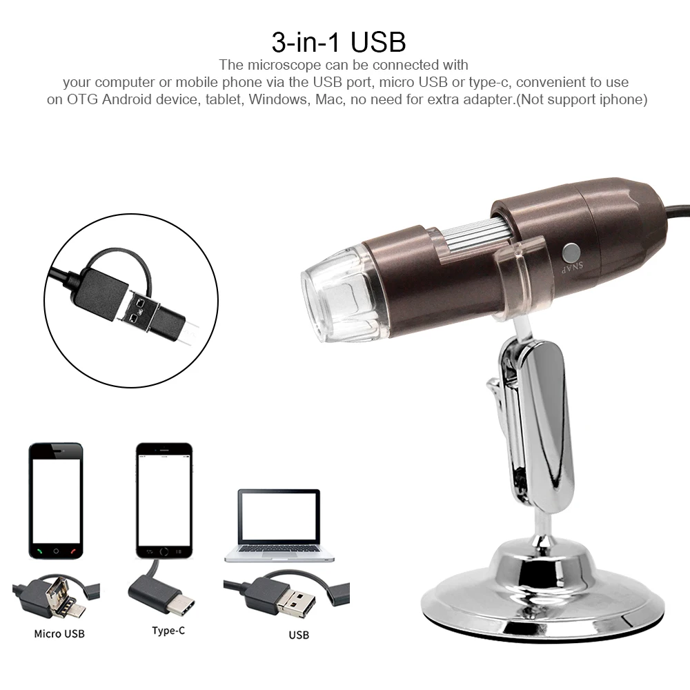 1000X USB зум микроскоп камера 8 светодиодное освещение для микроскопа цифровой пайки микроскоп с подставкой для мобильного телефона