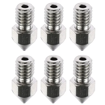 

6 pcs/set MK8 V5 V6 Stainless Steel Nozzle 0.2/ 0.3/ 0.4/ 0.5/0.6/0.8mm M6 Threaded Part For Extruder 3D Printers Parts 1.75mm