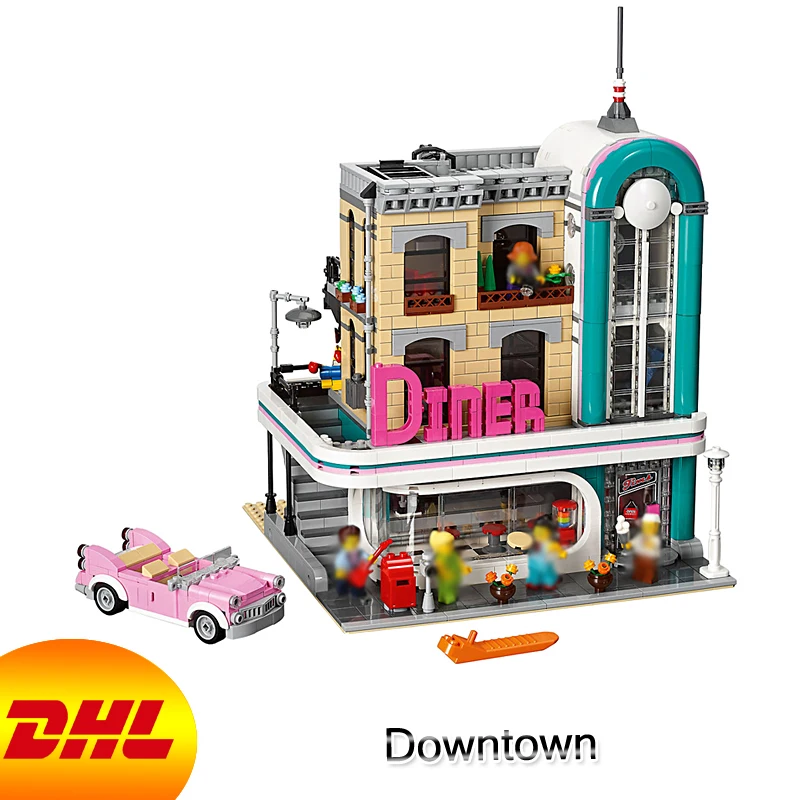 

HF City Street Figures 2778Pcs Downtown Model Building Kit Blocks Bricks Educational Toy For Children Gift Compatible With 10260