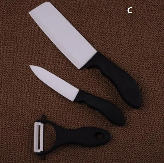 Набор из 3 шт. Керамика Ножи для шашлыков Ножи Овощечистка ручкой смолы антибактериальное ржавчины Кухня инструмент