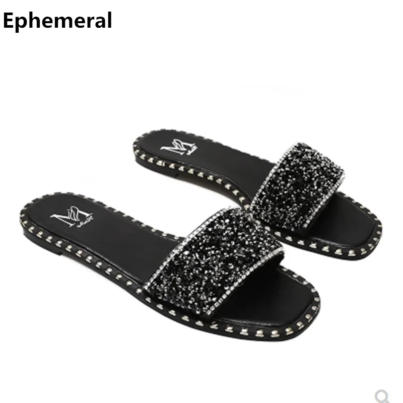 silver open toe flats