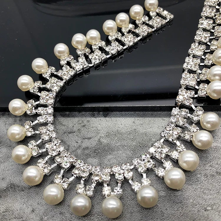 Peal crystal rhinestone свадебное платье с кисточками аксессуары отделка бисером кружевная