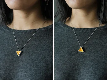 

Acecare Best Selling silver 925 jewelry Original minimalist triangular three-dimensional without chain women's money jewelry