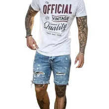 Летние шикарные мужские джинсы, крутые мужские джинсы, темно-синие/светло-голубые мужские шорты