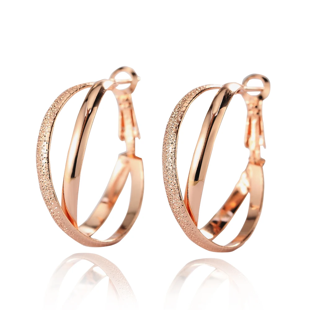 

2018 Fashion trend retro rock nightclub wild exaggerated matte cross round earrings earrings kolczyki ohrringe women jewelry