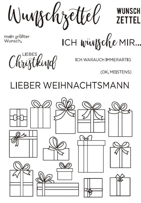 

German Words Transparent Clear Silicone Stamp/seal for DIY Scrapbooking/ Album Decorative Clear Stamp Sheets ST0152