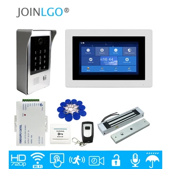 

Free Shipping WIFI 7" Touch Screen LCD Video Intercom Door Phone Record Kit Code Keypad IC Outdoor Camera Electric Magnetic Lock