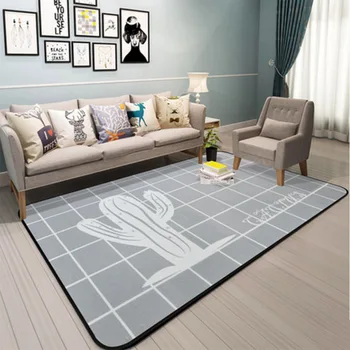 

fashion grey cactus carpet Nordic bedroom living room carpet style soft sofa rug children play home tapetes home decoration