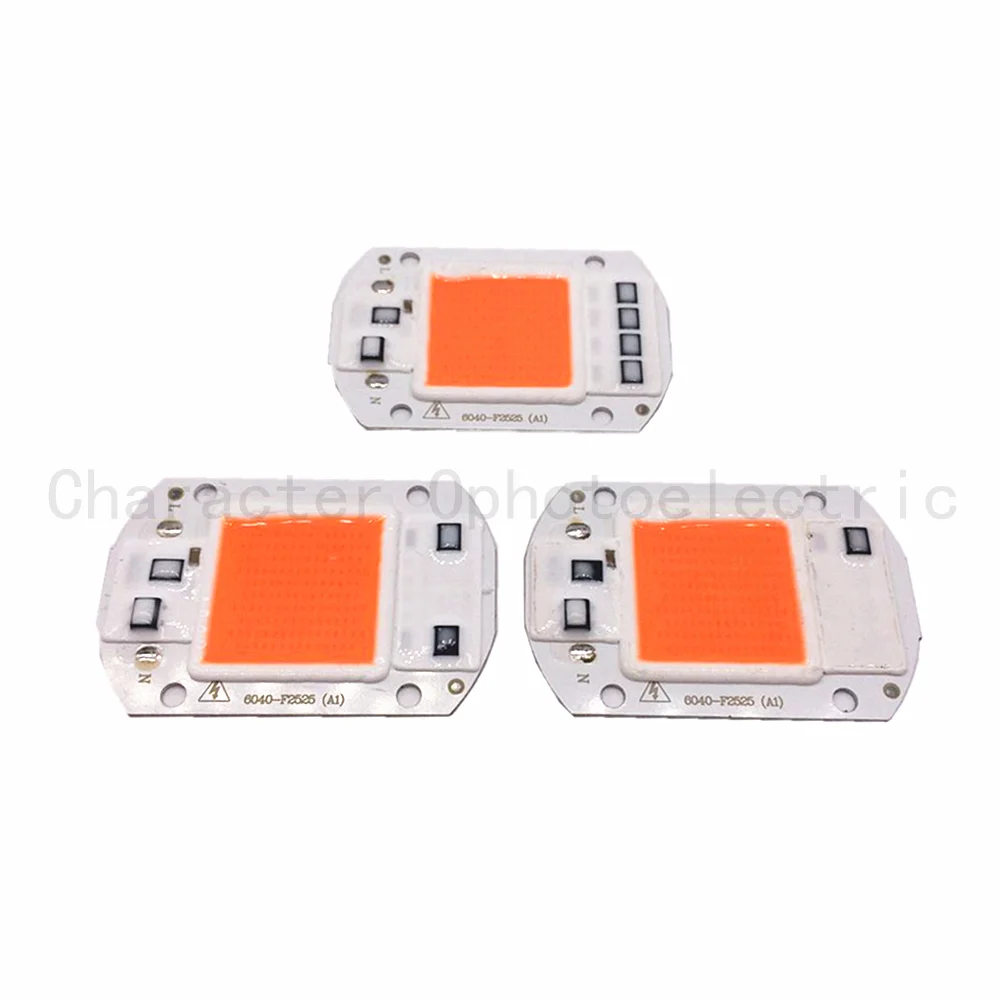 10 PCS AC 110V 220V 20w 30w 50W 380NM-840NM Full Spectrum LED COB Chip, Integrated Smart IC Driver 220V 110V new amc7150dlft amc7150dl led driver chip package to252 5 integrated circuit