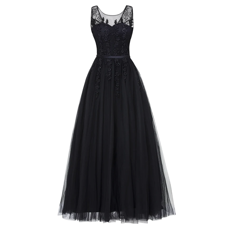 Платья темно-серого цвета с v-образным вырезом размера плюс вечернее платье Элегантный бальный наряд без рукавов с бусинами и Свадебная вечеринка торжественное платье вечернее платье es - Цвет: Black