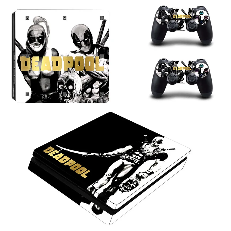 Deadpool Vinyl Skin Sticker For PlayStation 4 Slim PS4 Slim Console+