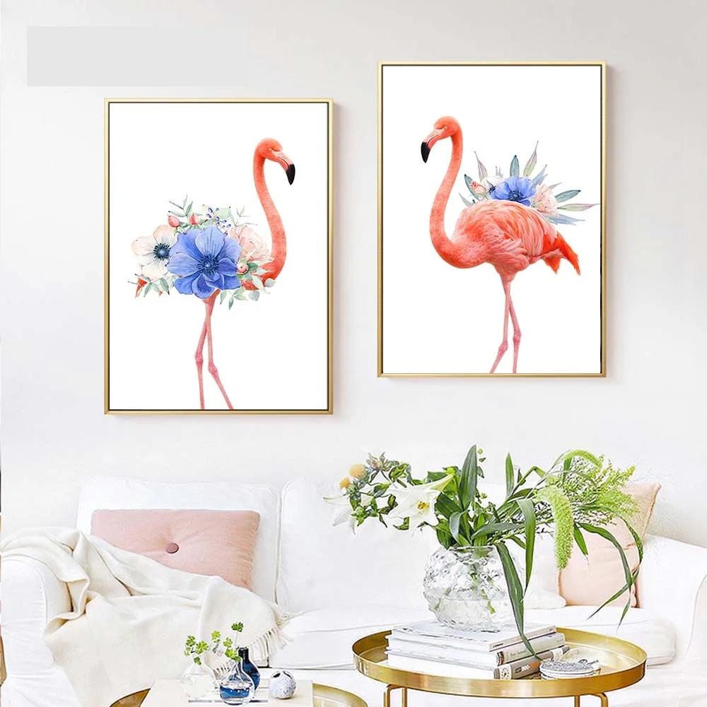 Watercolor-Flamingo-Flowers-Nordic-Canvas-Poster-Wall-Art-Canvas-Prints-Minimalist-Painting-Wall-Picture-for-Bedroom(2)