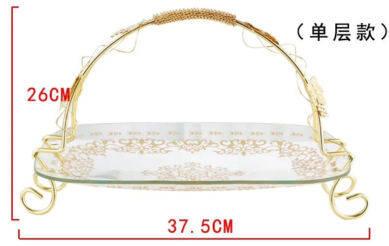 Европейская роскошная домашняя многослойная Фруктовая тарелка ktv двухслойная стеклянная Фруктовая тарелка креативная трехслойная конфетная тарелка ZP12171852