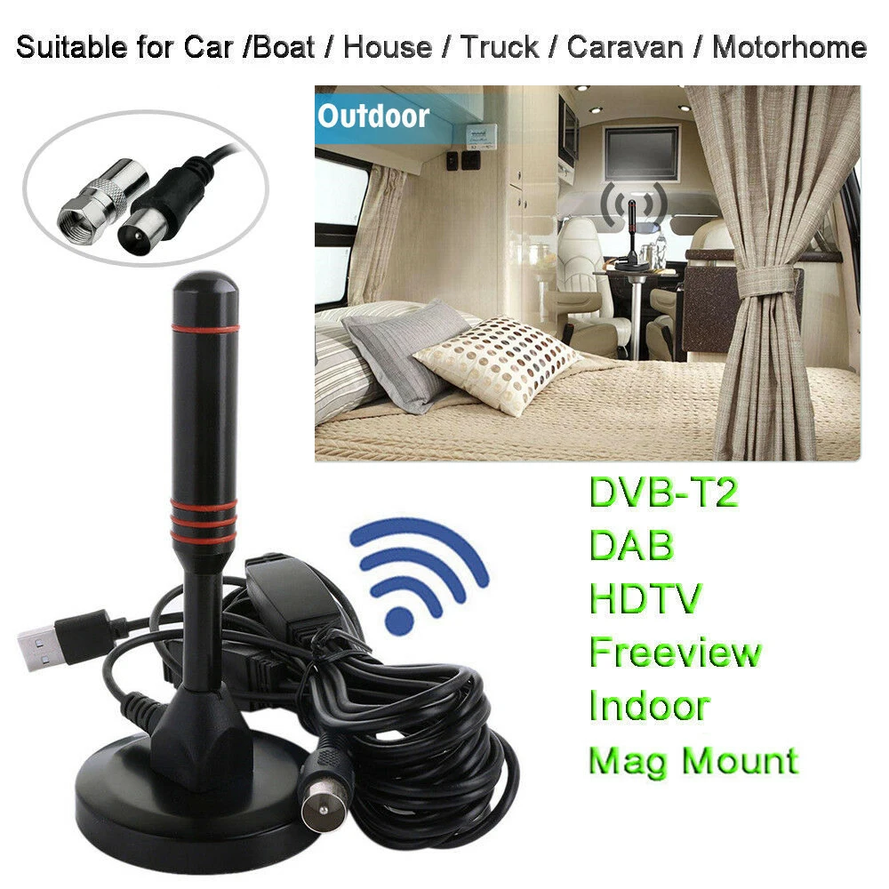 30dBi Indoor Gain Digital DVB-T//FM Freeview Aerial Antenna Amplifier for TV HDTV