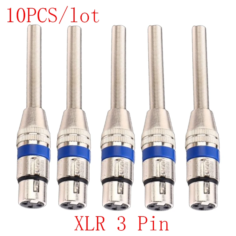 10 шт./лот Металл Женский XLR 3 Pin микрофонный разъемы xlr контактный разъем для KTV