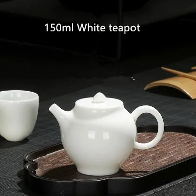 

China White Porcelain Mini Filter Teapot Handmade Ceramic Kung Fu Black Tea Da Hong Pao Household Tea Maker Travel Free Shipping