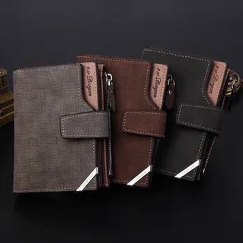 

Retro men's wallet soft leather wallet multi-function men's wallet men's clutch bag solid color short wallet T612