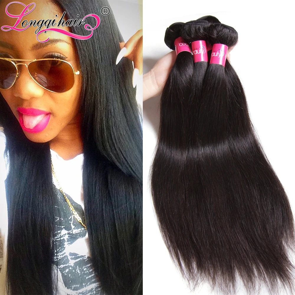 Brazilian Virgin Hair Straight Human Hair Extensions, 7A Unprocessed Virgin Brazilian Hair Weave Bundles 4pcs Lot Free Shipping