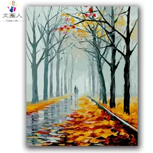 Diy Раскрашивание картины по номерам абстрактные красочные весна, лето, осень и зима для hoom 3 шт. украшения 40x50 в рамке