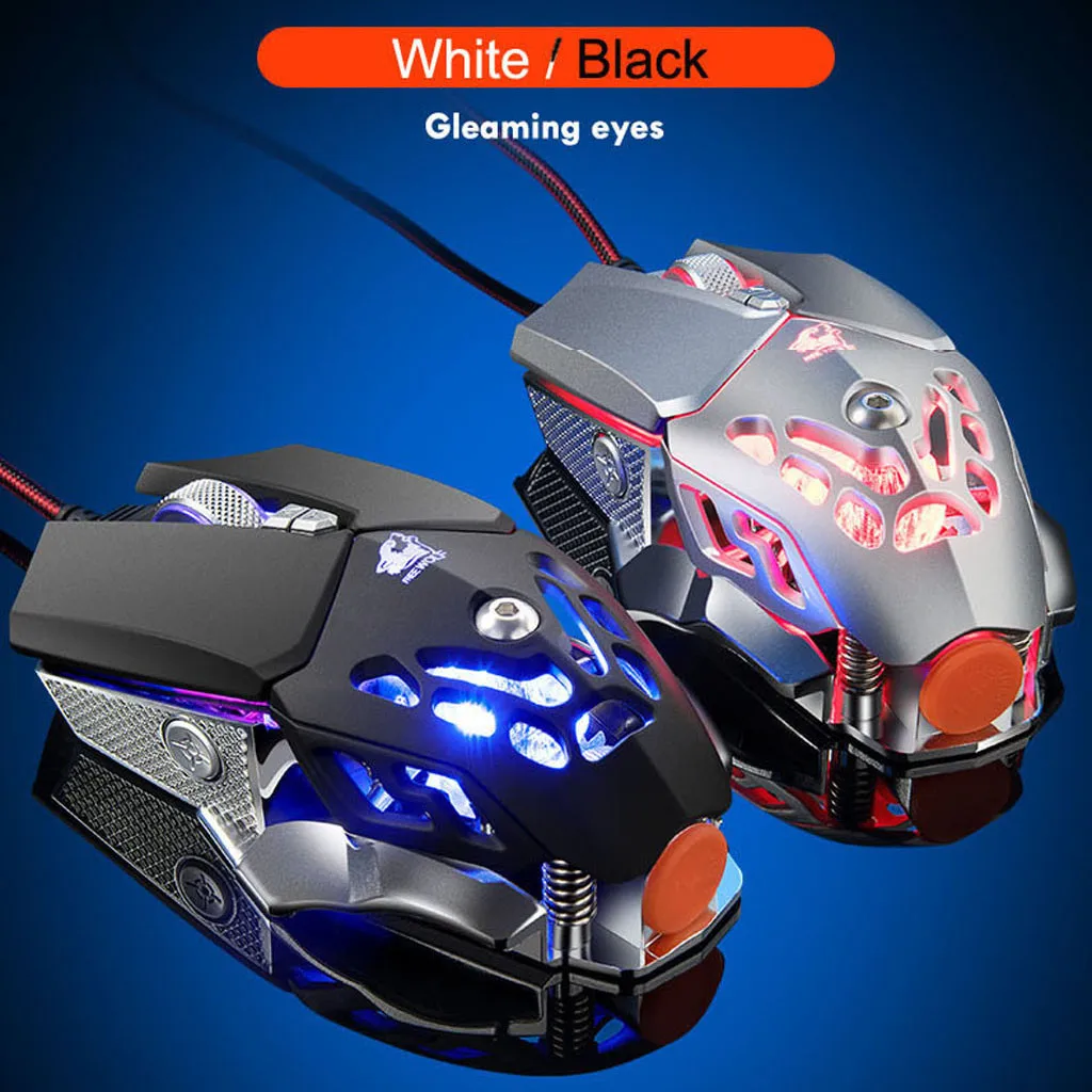 

EPULA 2019 Fashion Wired Office Game Mouse V9 2400DPI LED Wired Mechanic Backlight Gaming Mouse 6 Button Macro ProgrammingYE3.14